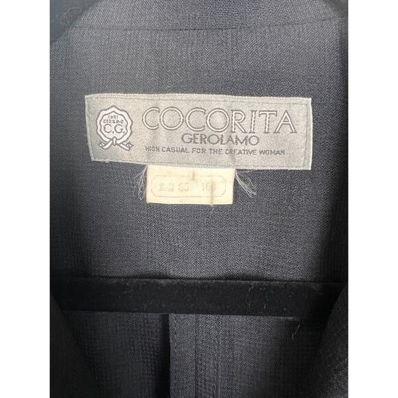 90s Y2K Cocorita Gerolamo Black Preppy Collared Suit Vest Heart Buttons 0 XXS - Picture 3 of 9